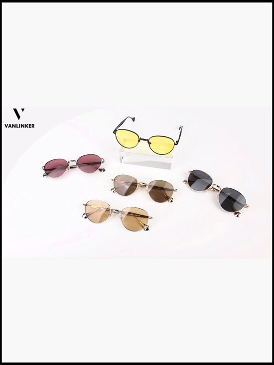 Metal Frame Polarized Sunglasses Retro Round Unisex UV400 Protection main image 7